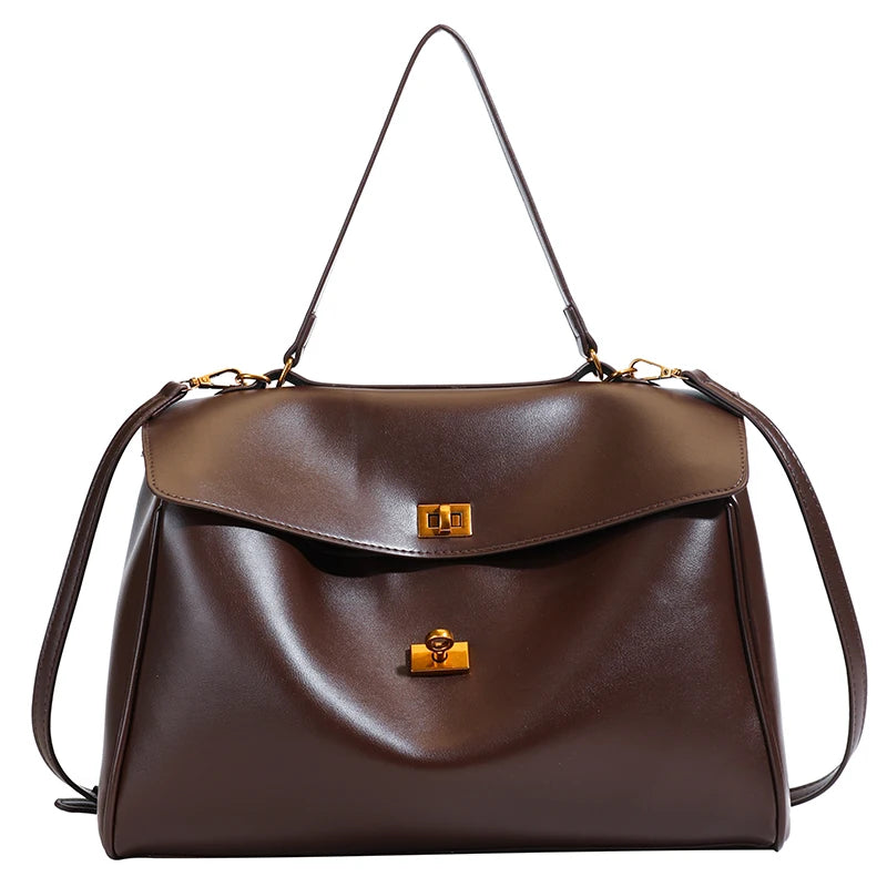 Latest Luxury Designer Soft PU Leather Variable Shoulder Bag | Large Capacity Solid Color Shopper Tote for Women Luxegan