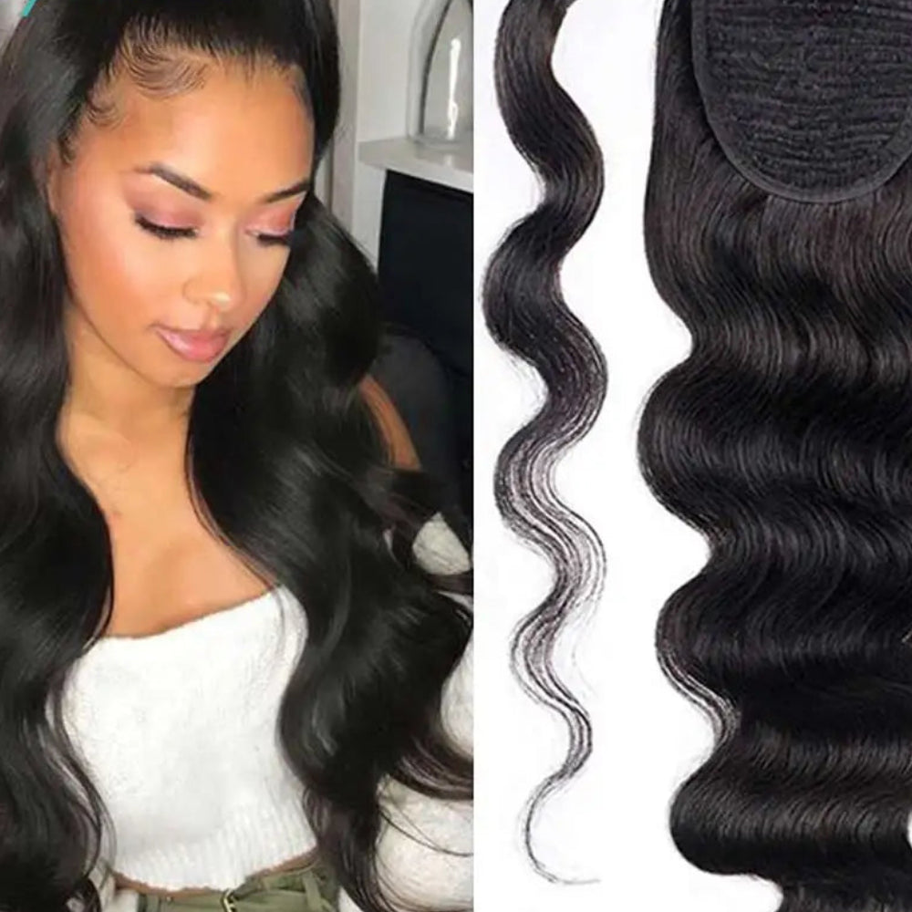 Kinky Curly Wrap-Around Ponytail | Sophisticated "100g Clip-In" Silhouette | Elegant "Natural Color" Hair Extension | "Dignified" Brazilian Remy Hair Piece for Radiant Versatile Styling Luxegan