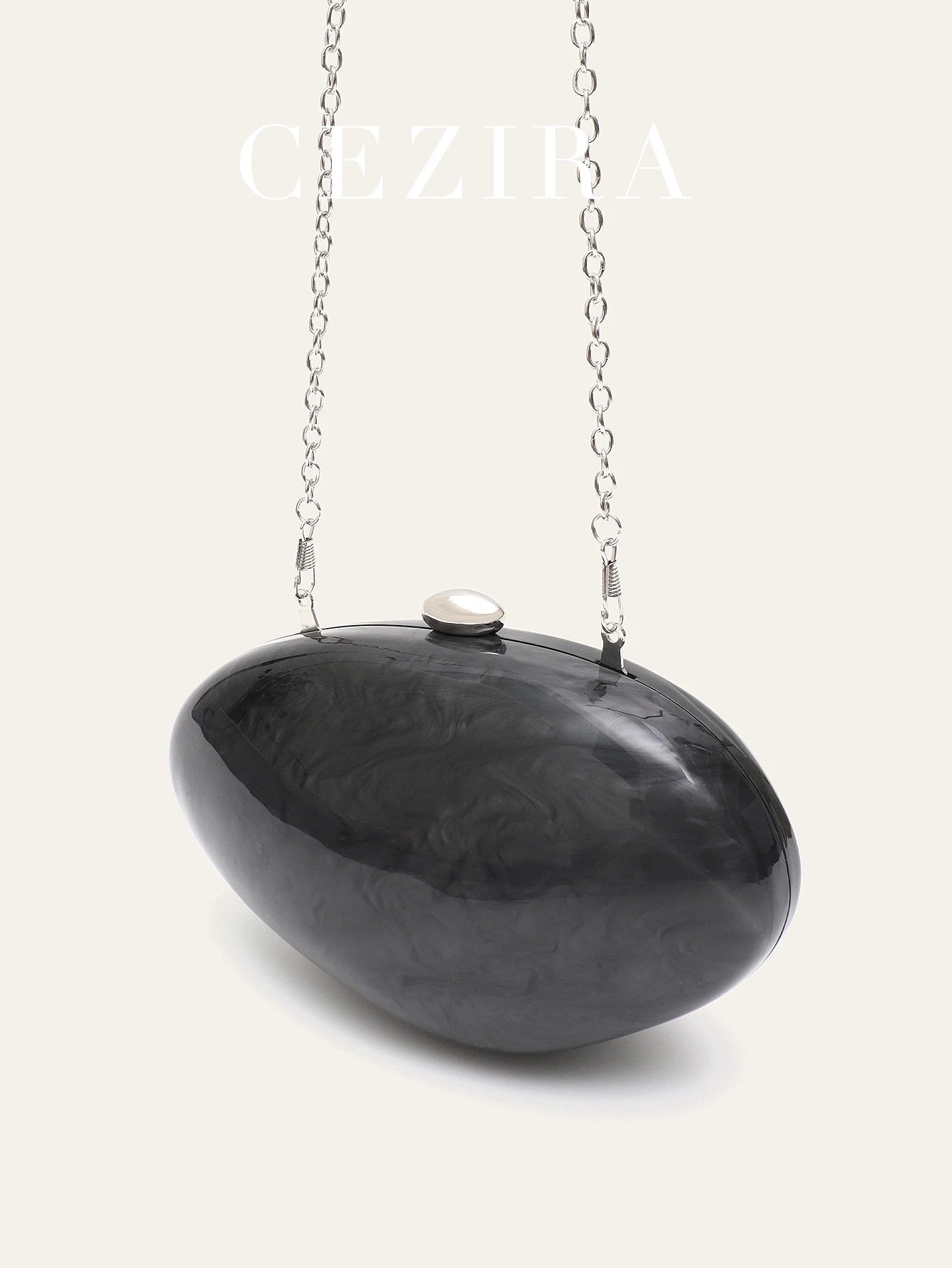 Glamorous Shell Minaudiere | Elegant Acrylic Evening Clutch Luxegan