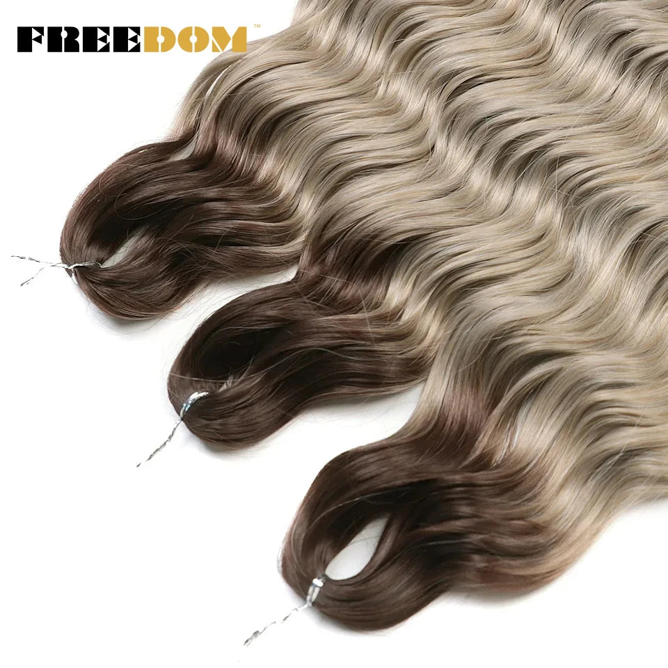 Synthetic Water Wave Crochet Hair | 24 Inch Ombre Braids