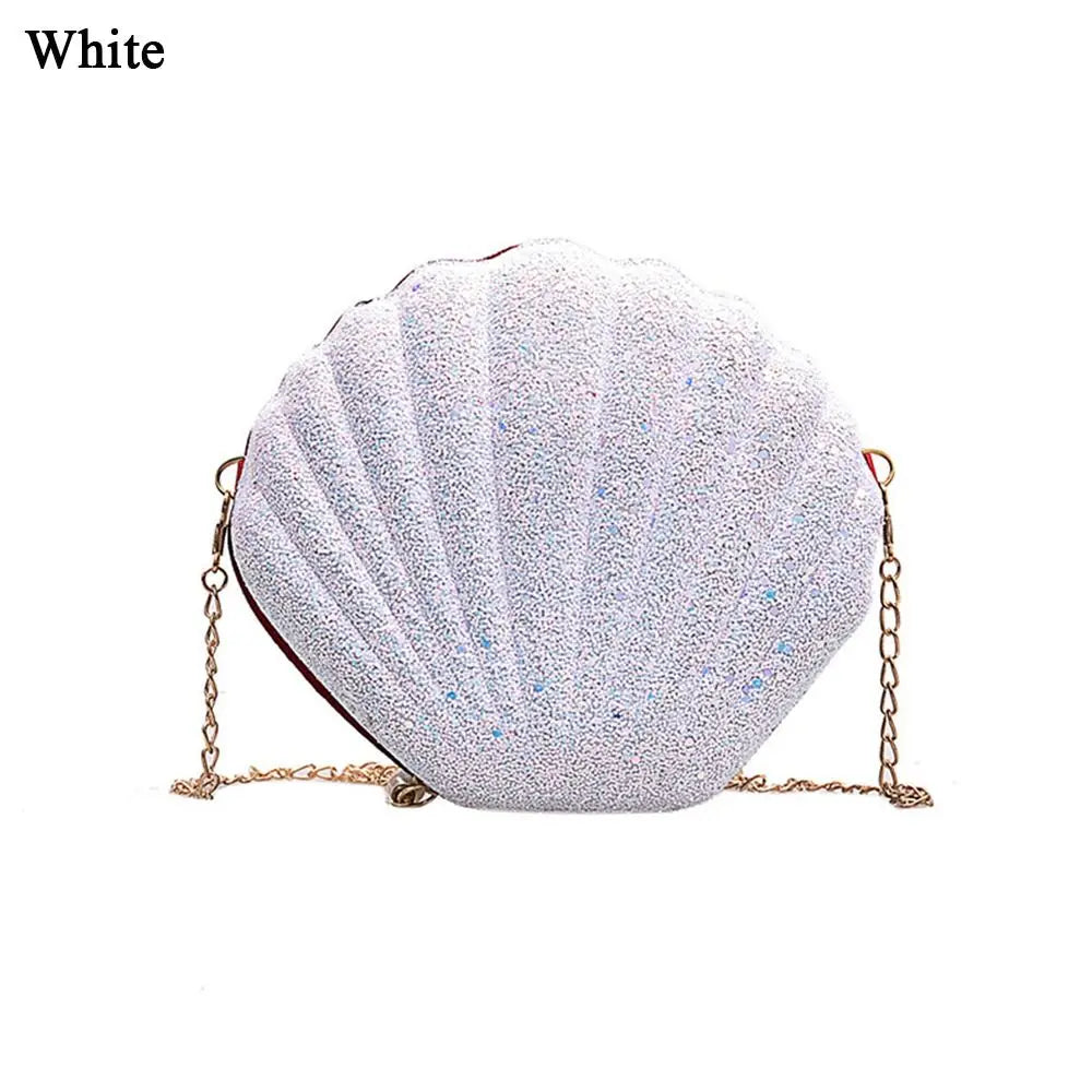 PVC Sequined Shell Crossbody Bag | Cute Chain Shoulder & Phone Pouch Luxegan