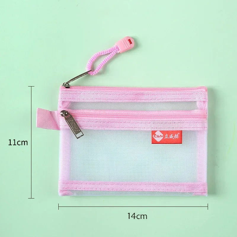 Bolsos cuadrados de nailon de doble capa con cremallera, monederos, carteras, tarjeteros para identificación bancaria y tarjetas de crédito, licencia B8, bolsas de almacenamiento con bolsillo