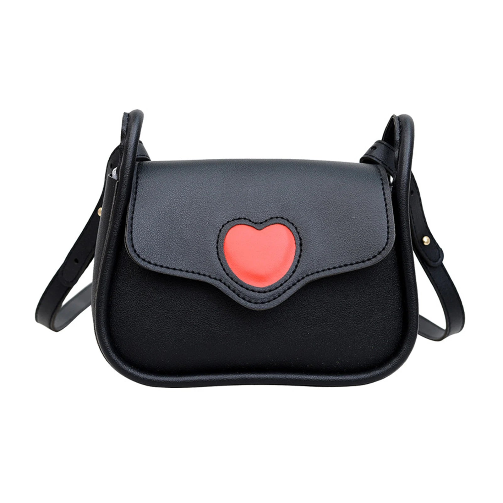 Retro Saddle Messenger Bag | PU Leather Underarm Handbag with Love Buckle Luxegan