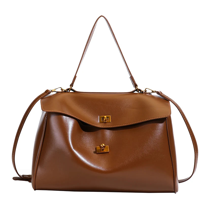 Latest Luxury Designer Soft PU Leather Variable Shoulder Bag | Large Capacity Solid Color Shopper Tote for Women Luxegan