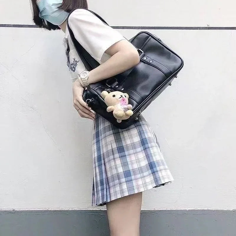Japanese 2D Student JK Uniform Bag | Girl PU Backpack & COS Waterproof Shoulder Crossbody Bag Luxegan