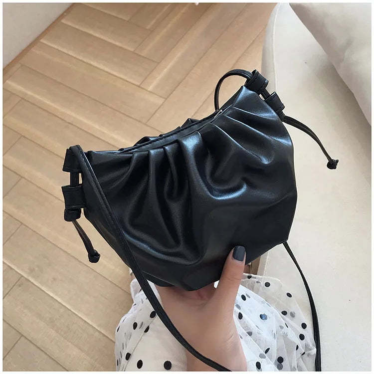 Fashion Women Shoulder Bag New Arrival Crossbody Bag Female | Solid Color Pleated Design Mini Zipper Cloud Bag for Girl (Сумка) Luxegan