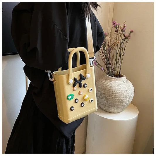 Beach Bag Waterproof and Washable Handbag EVA Beach Basket | Travel Camping Small Handbag Shoulder Bags for Woman Ladies Luxegan