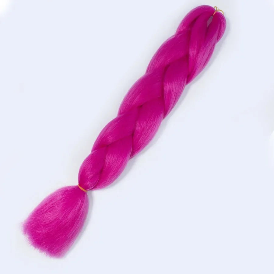 Synthetic Jumbo Braid Kanekalon Braiding Hair 24in | Ombre & Solid Colors | 100g