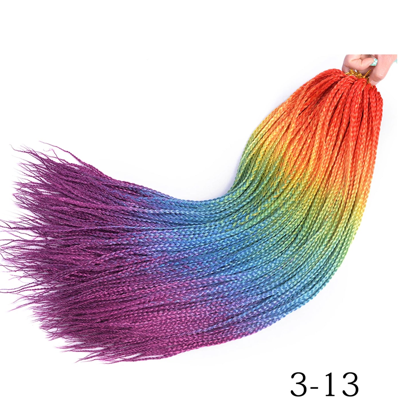 Ombre Box Braids Crochet Hair Extensions – Synthetic Straight Braiding Hair 14"/18"/24" | 22 Strands/Pack