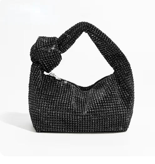 Handle Rhinestones Knot Evening Bag | Crystal Top Handle Bag & Luxury Designer Tote Luxegan