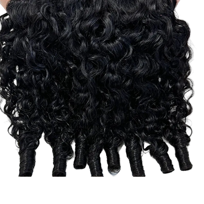 12A Premium Pixie Curls Human Hair Bundles - 100% Brazilian Remy Raw Virgin Hair Weave Deals - Machine Double Weft Curly Hair Extensions for Women (1/3/4 Pieces Pack, All Colors Dyeable) Luxegan