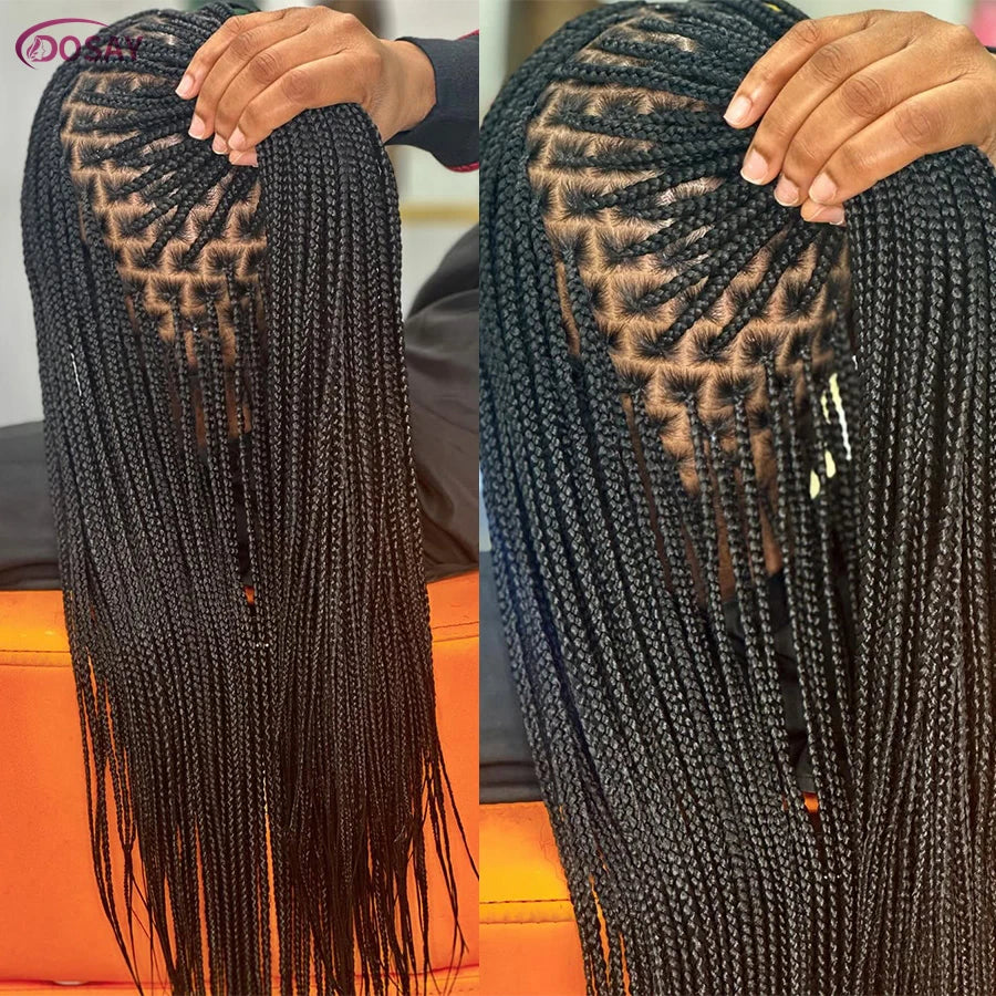 36 Inch Knotless Cornrow Box Braided Wig | HD Full Lace | Hand Tied