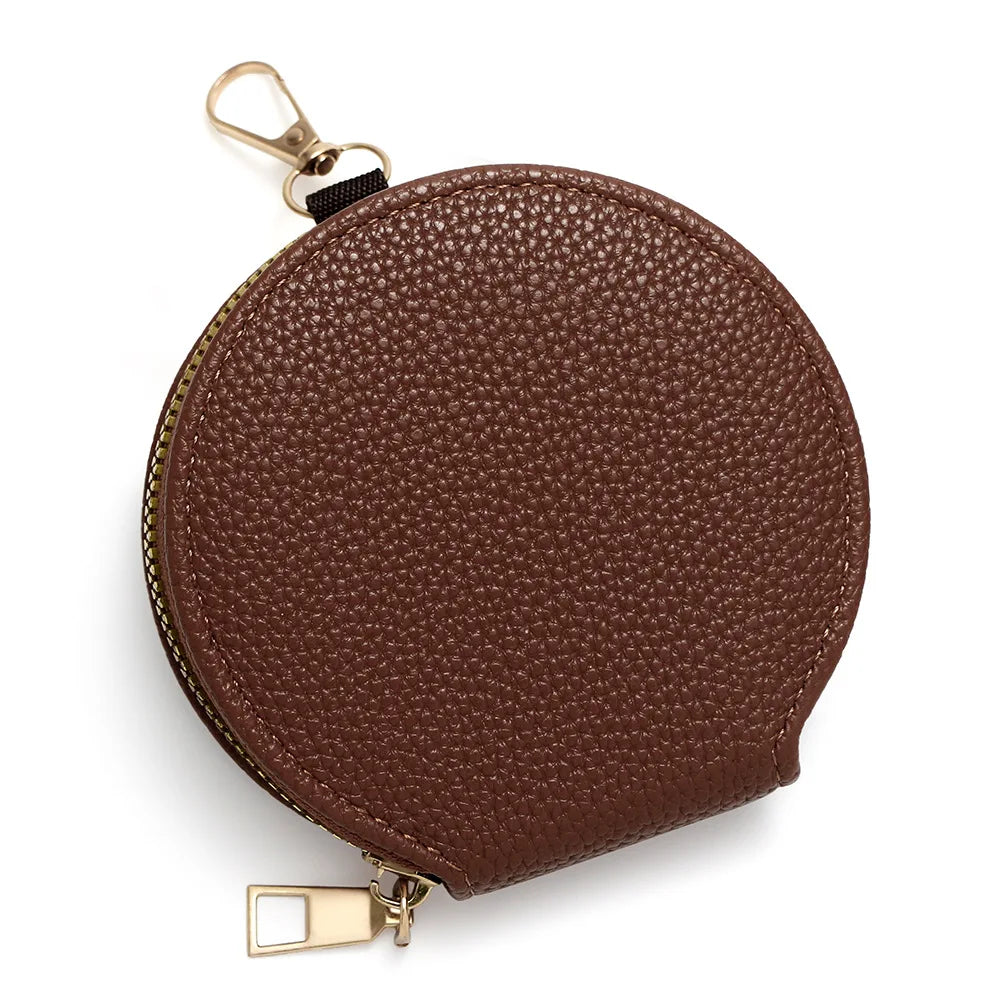 Fashion Candy Color Circular Zipper Coin Purse | Small PU Wallet, Headphone & Key Bag, Student Card Holder (Unisex) Luxegan