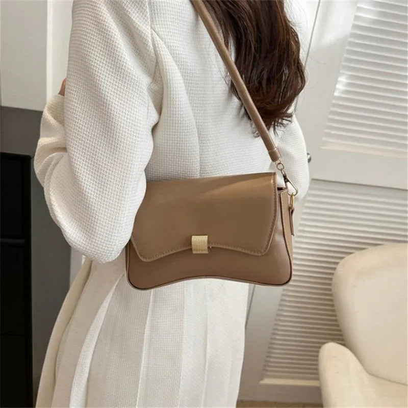 Vegan Crossbody Bag | Lightweight Solid Color Flap Purse | Design for Women Teens | Ideal for Office, College, Travel, Daily Use Luxegan