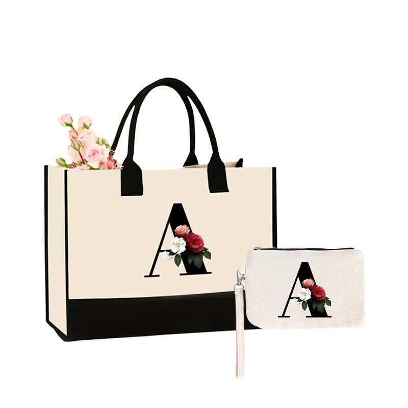 Pattern Printed Canvas Shoulder Bag | Large Capacity Combination Handbag & Storage Bag | Foldable, Reusable, & Eco-Friendly Unisex Casual Tote Luxegan