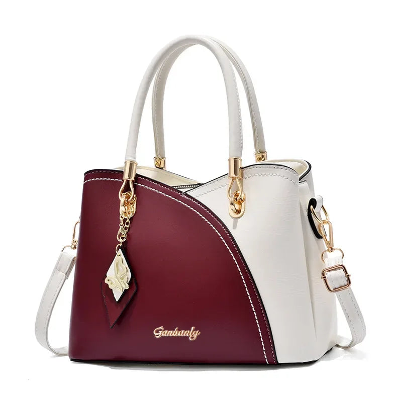 Fashion Splicing Pattern Ladies Handbags | Luxury Designed Quality PU Leather Tote & Crossbody Luxegan