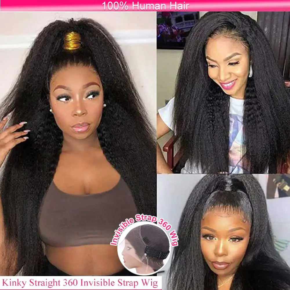 Invisi-Strap 360 HD Glueless Wig | Sophisticated "Yaki Straight" Frontal Silhouette | Elegant 250% - view 7