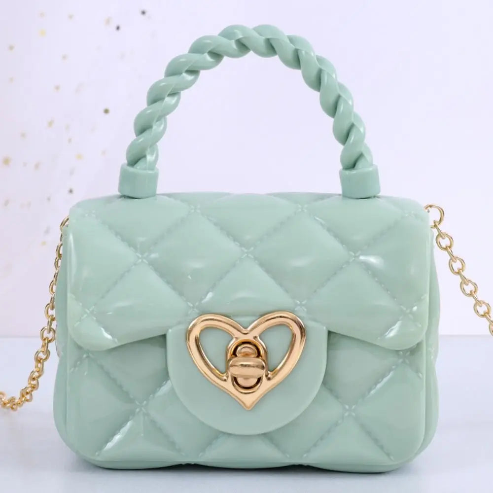 Kids Fashion Heart Shoulder Bag | Girls Mini PU Leather Crossbody & Coin Purse | Luxury Jelly - view 9