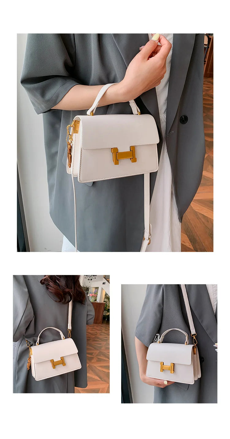 New Fashion Korean Style Small Square Bag | Textured Versatile Shoulder Crossbody Handbag for Women (Solid Color) Luxegan
