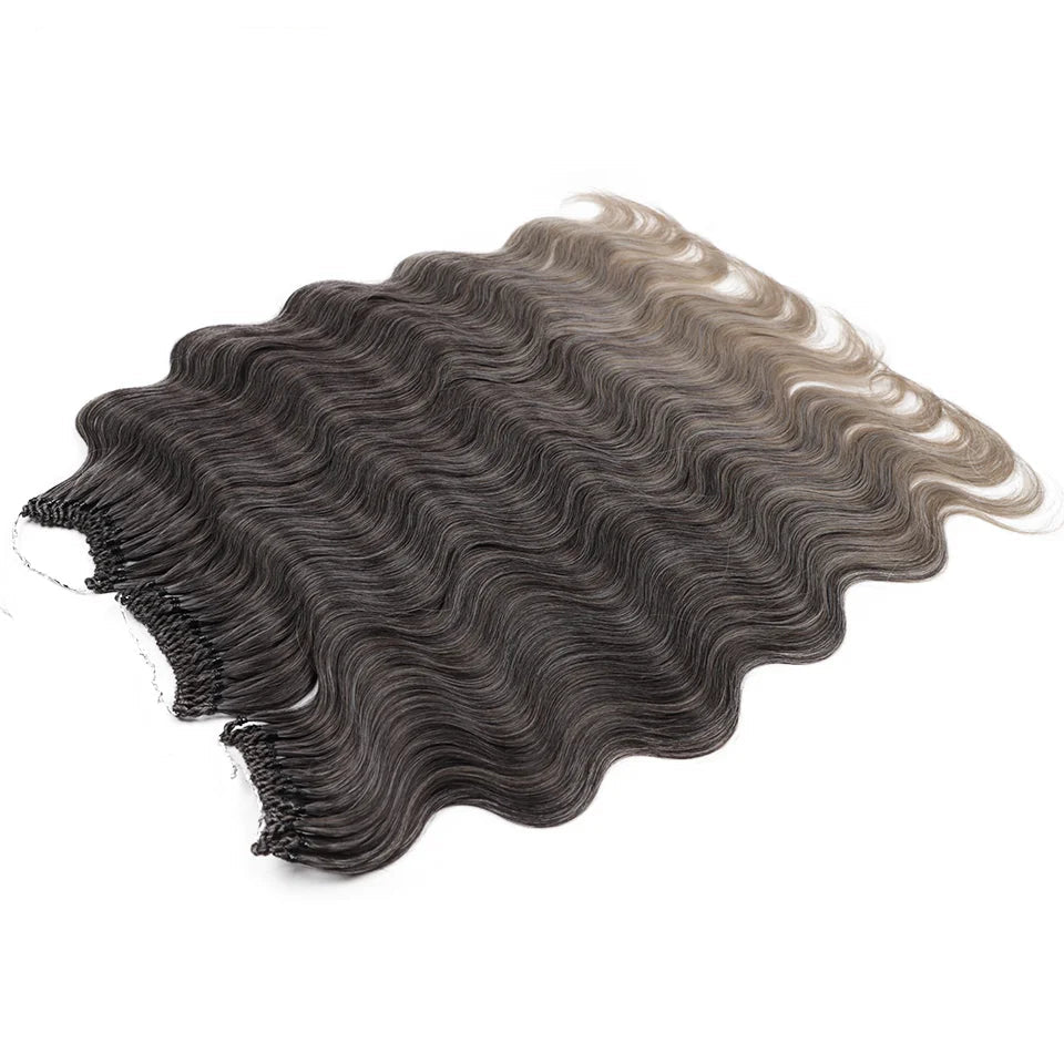 Fashion Idol Body Wave Crochet Hair - 22 Inch Soft Long Synthetic Goddess Braids - Natural Wavy Ombre 613 Blonde Hair Extensions