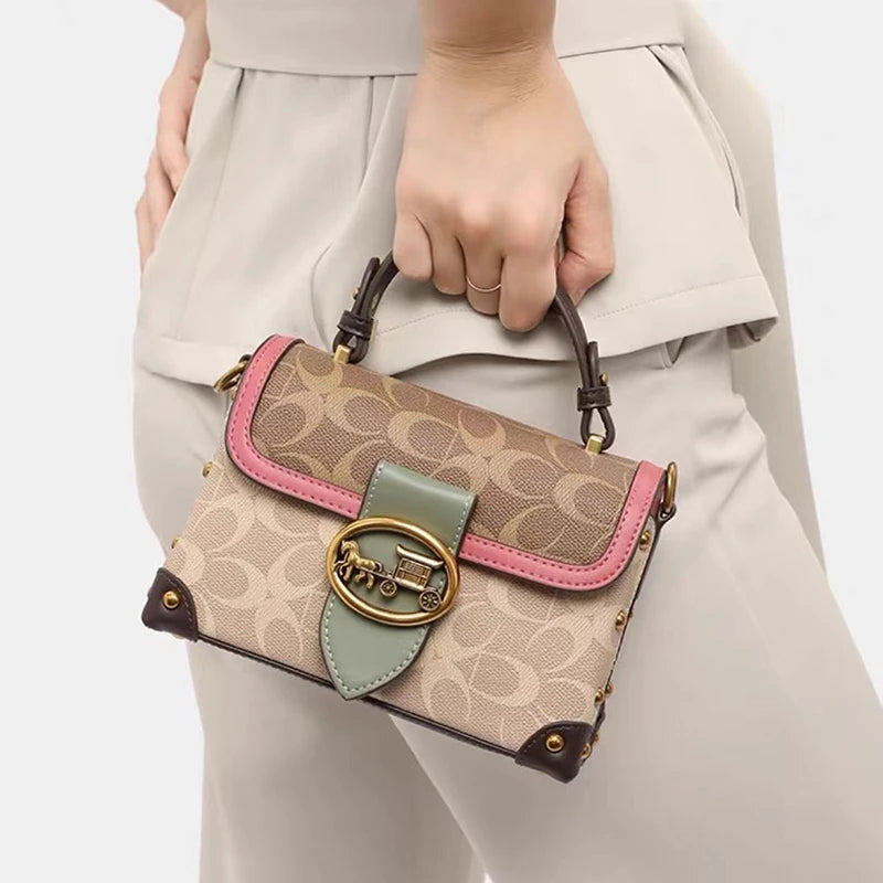 Brand Premium Graffiti Box Small Square Bag | Designer Autumn & Winter Satchel Handbag | Fashionable PVC Single Shoulder Crossbody Bag | Trendy Women’s Streetwear Purse (Model 8099) Luxegan