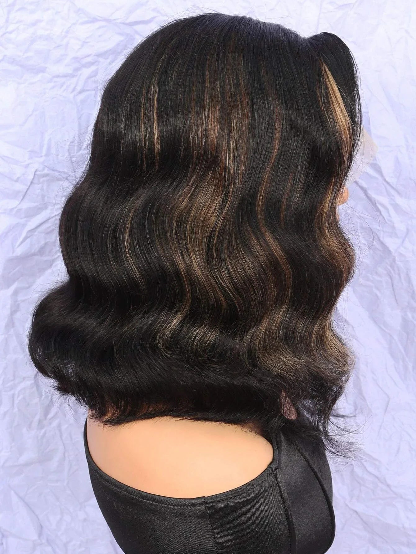 High-Density Mixed #30 Body Wave Bob | Sophisticated 13x5x1 HD Transparent T-Part Lace | Elegant "Caramel Highlight" Brazilian Human Hair | "Dignified" 8–16 Inch Pre-Plucked Remy Wig for Radiant Versatile Styling Luxegan