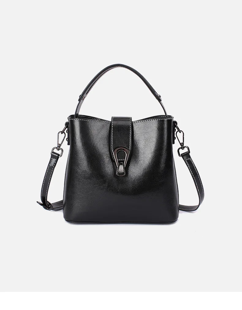 100% Genuine Leather Women's Handbag | Crossbody Bag, Ladies' Retro Shoulder Bag, Commuter & Shopping Bag