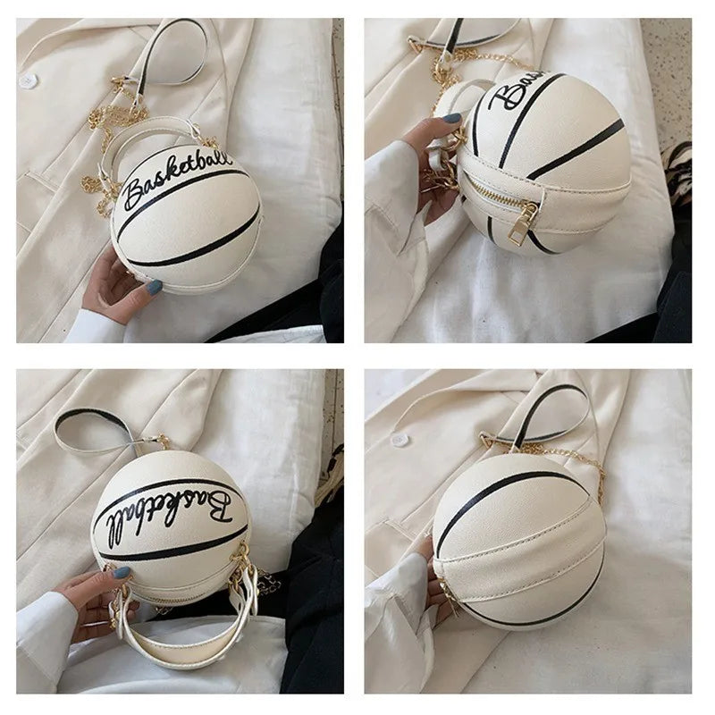 Hot Selling Ladies Spherical Bag | Personality Basketball Bag & New Shoulder Messenger Bag (Korean Round Bag Women's Bag) Luxegan