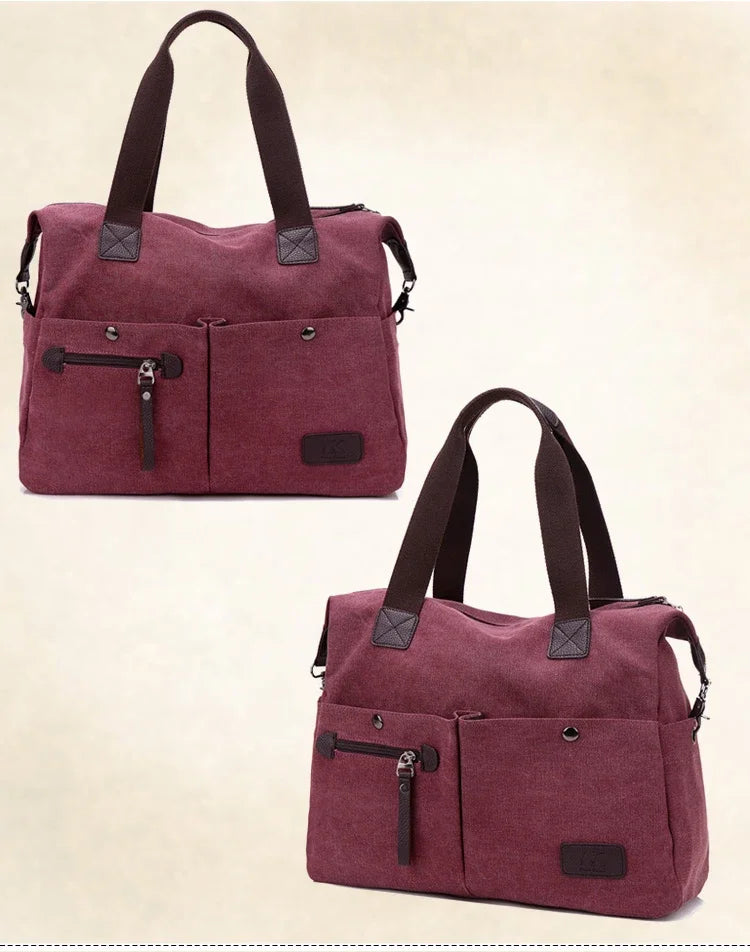 New Arrive Women's Vintage Canvas Messenger Bag | Large Casual Tote Handbag & Crossbody Shoulder Bag for Ladies (Travel Bag) Luxegan