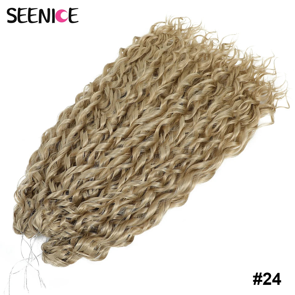 Deep Wave Twist Crochet Hair | Afro Curl Ombre Braids | 22 Inches
