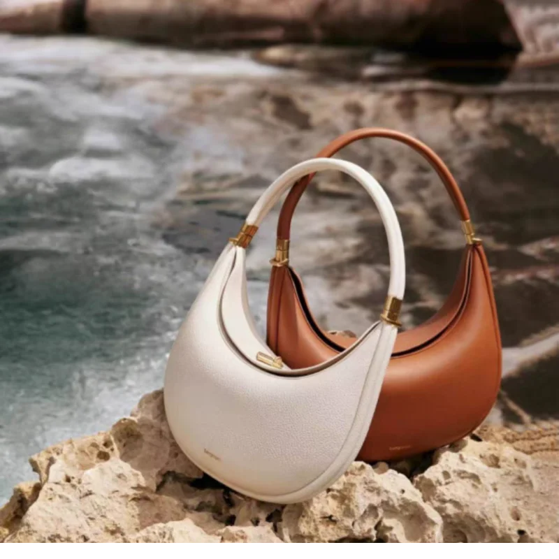 High-end Moon Bag | Light Luxury Leather Versatile Handbag & Messenger Bag Luxegan