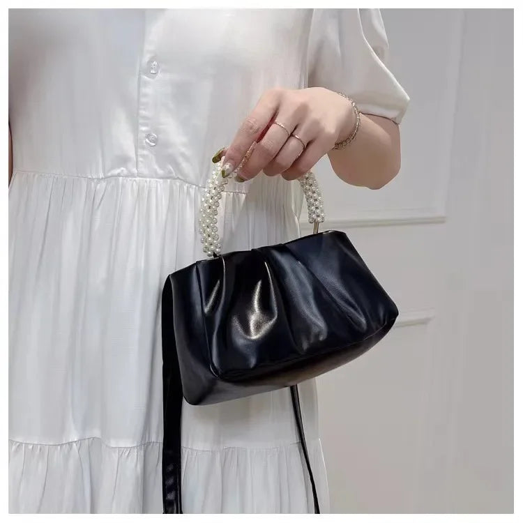 Fashion Pearl Handle Women's Dinner Clutch | Luxury Designer Handbags & Small Messenger Bag Luxegan