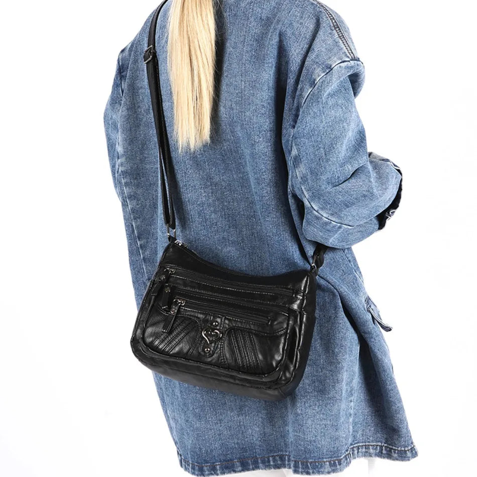 Messenger Sling Bag for Men | PU Small Zipper Crossbody Pouch Luxegan