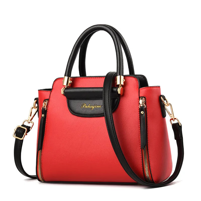 New Fashion Color-Hit Business Handbag | Sophisticated European & American Shoulder Bag | Elegant Office Square Wallet & Tote | "Dignified" Hard-Shell PU Purse for Professional Versatility Luxegan
