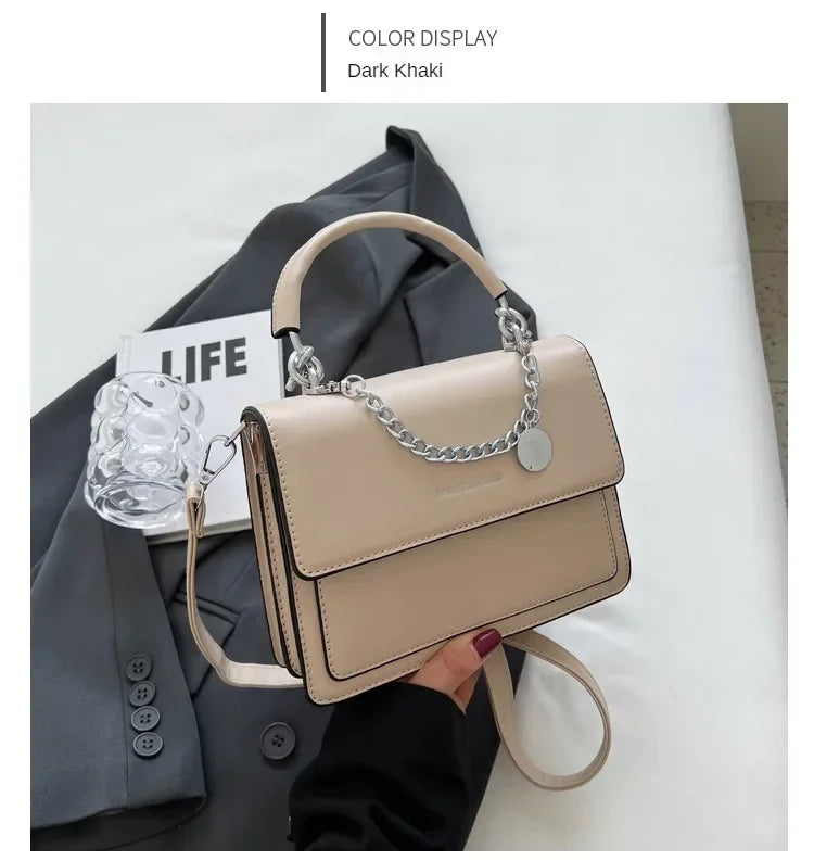 Luxury Hard Square Crossbody | Fashion Chain Shoulder Bag Luxegan