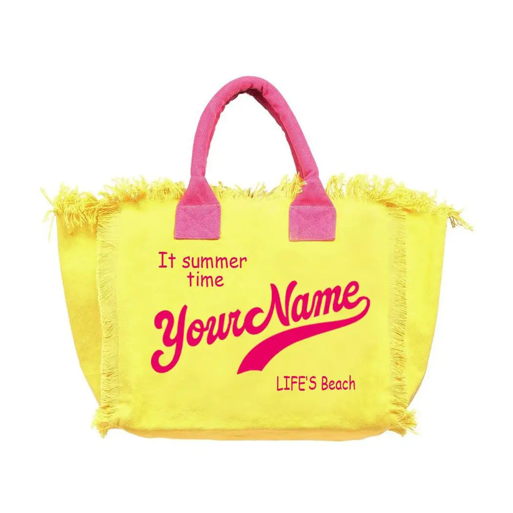 Customizable Fashion Canvas Bucket Tote | Large Capacity Commuting & Beach Bag Luxegan