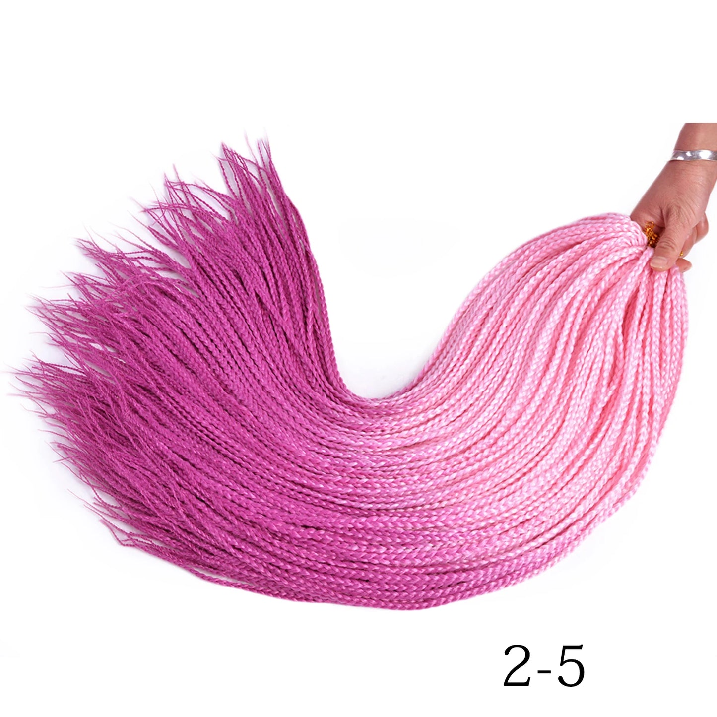 Ombre Box Braids Crochet Hair Extensions – Synthetic Straight Braiding Hair 14"/18"/24" | 22 Strands/Pack