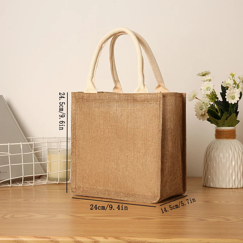 New Large Capacity Linen Tote Bag | Sophisticated Jute-Style Imitation Linen Shopping Bag | Elegant Versatile Travel Organizer | "Dignified" Minimalist Casual Handbag Luxegan