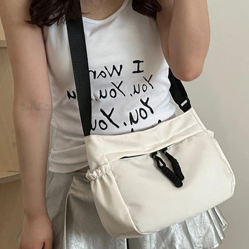 Neutral Square Bag | Unisex Casual Canvas & Nylon Crossbody Bag Luxegan