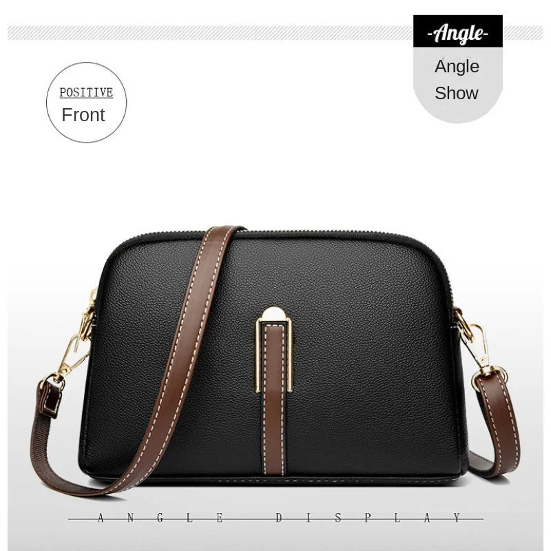 100% Genuine Leather Shoulder Bag | Women's Handbag & Designer Cowhide Flap Bag (Luxury Women's Messenger Crossbody Bags) Luxegan
