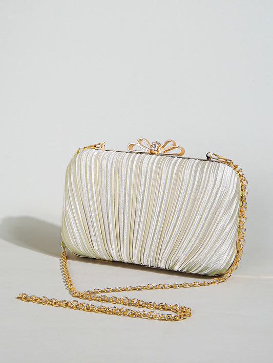 Elegant Rhinestone Bowknot Novelty Clutch Purse | Bride & Bridesmaid Handbag | Elegant Evening Bag for Women's Club & Party Luxegan