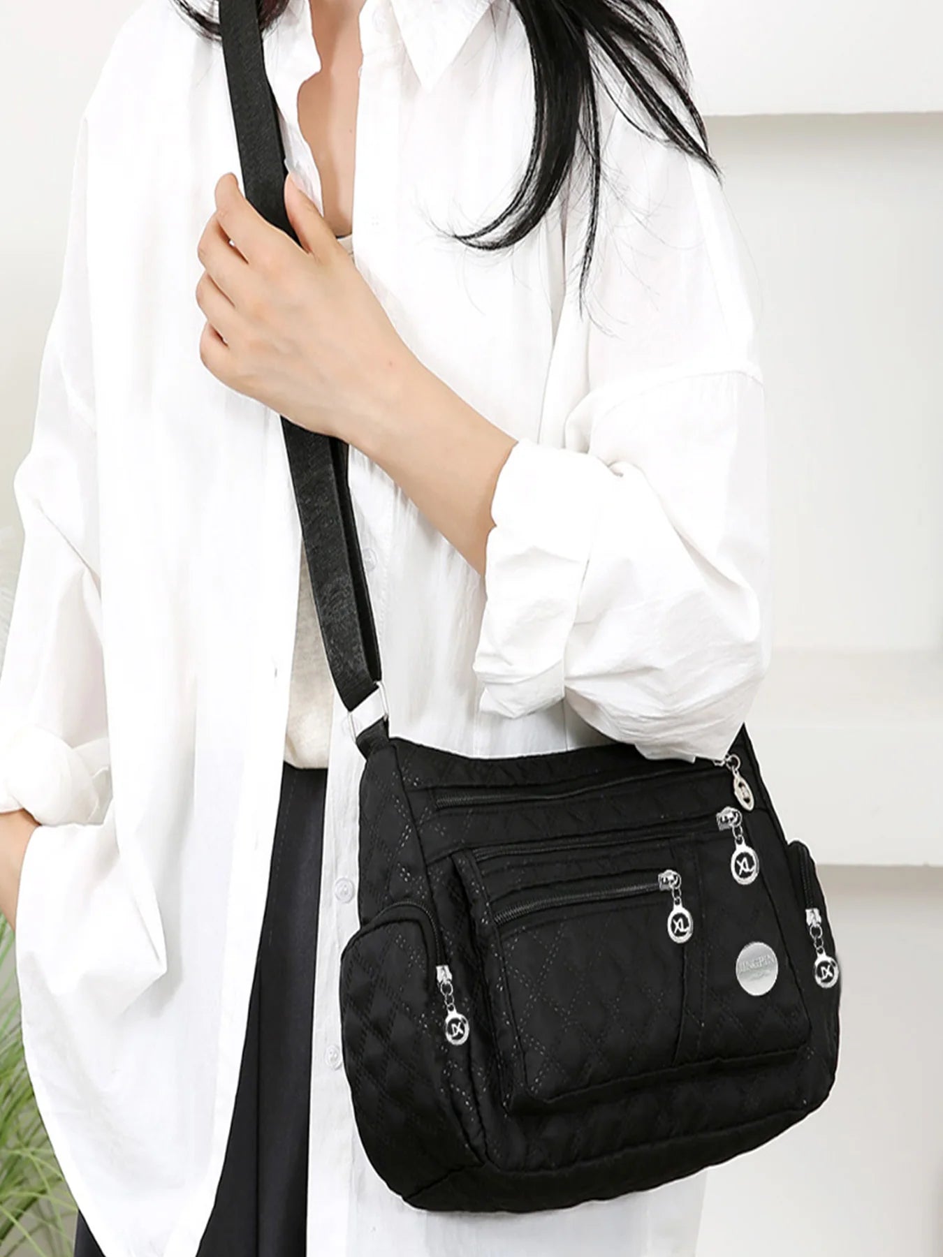 Square-Shaped Versatile Crossbody Bag | New Style Large Oxford-Style Shoulder Bag | Sophisticated Unisex Fabric Messenger | Fashion-Forward Nylon Hobo Bag for Men and Women Luxegan