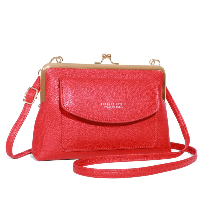 Elegant PU Leather Box Clutch | Party Bag with Criss-Cross and Sequin Detail Luxegan