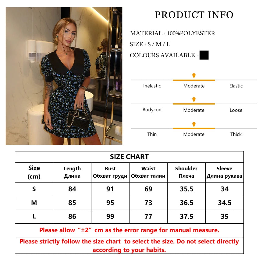 Print Classic Turn-Down Collar Short Sleeve Loose A-Line Mini Dress – Non-Stretch Polyester, Empire Waist, Summer Luxegan
