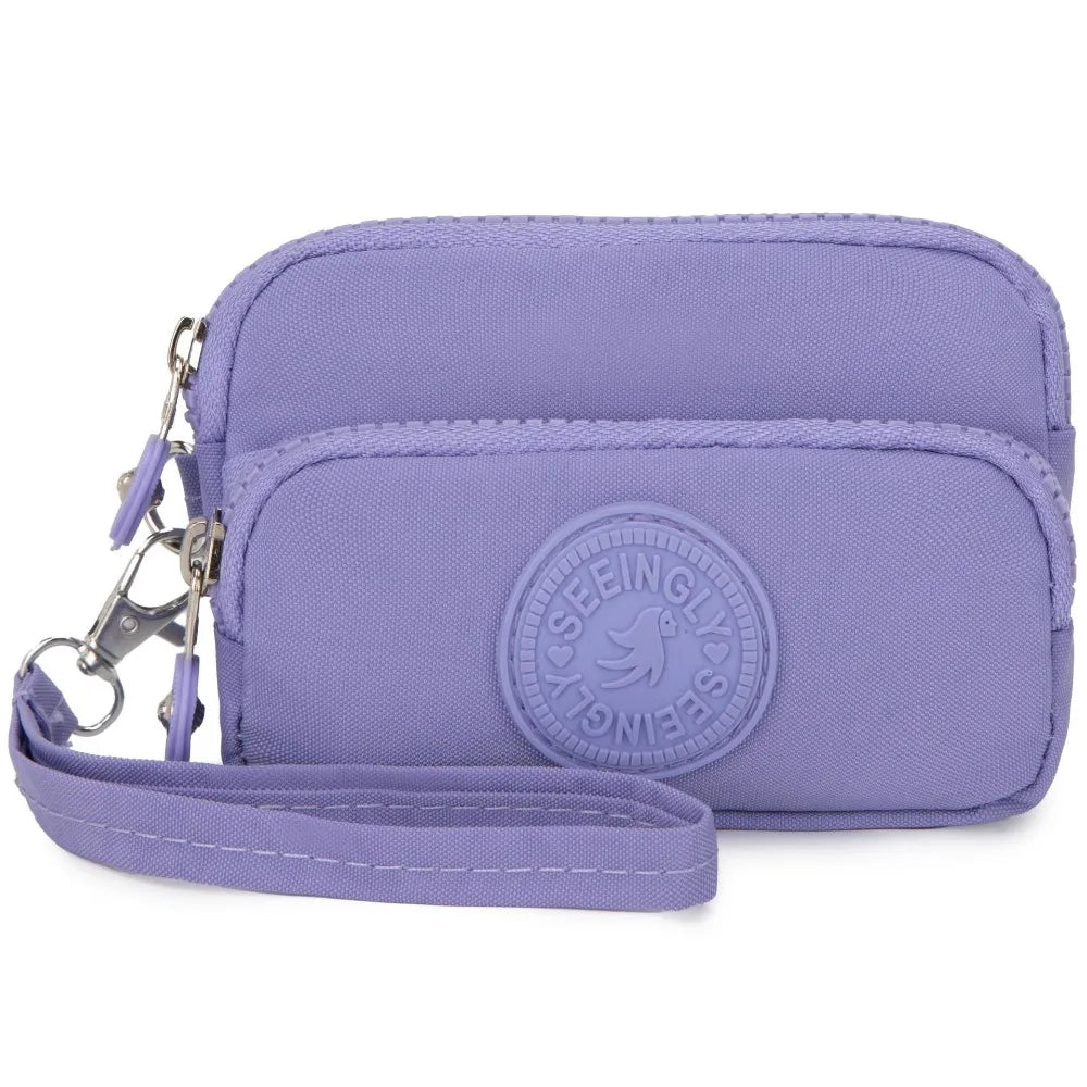 New Waterproof Coin Purse with Key Ring | Solid Color Card Holder & Large Capacity Wear-Resistant Handbag (Unisex Storage Bag) Luxegan
