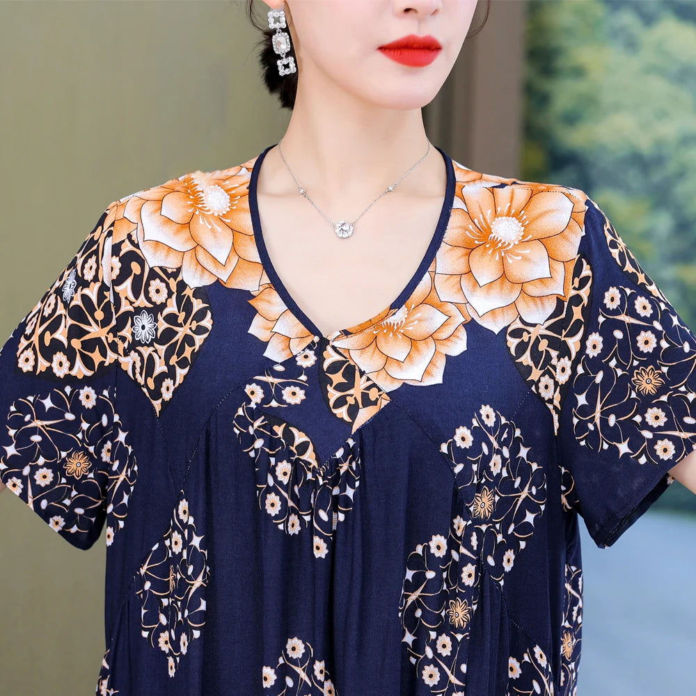 New 2025 Women Dress Female Casual short Sleeve cotton Dresses loose solid Vintage Sweet Clothing Vestidos  vestido verano