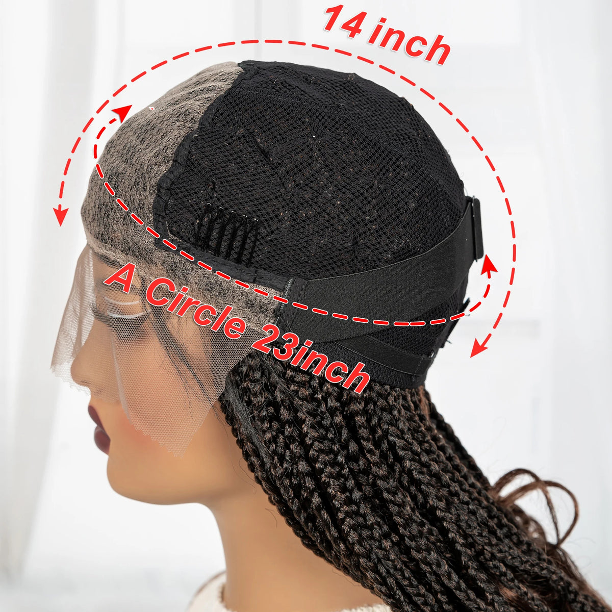 20 Inch Knotless Box Braids Wig | 9x6 Lace Front | Curly Ends