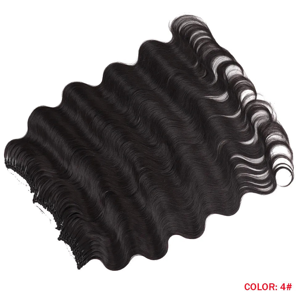 Fashion Idol Body Wave Crochet Hair - 22 Inch Soft Long Synthetic Goddess Braids - Natural Wavy Ombre 613 Blonde Hair Extensions