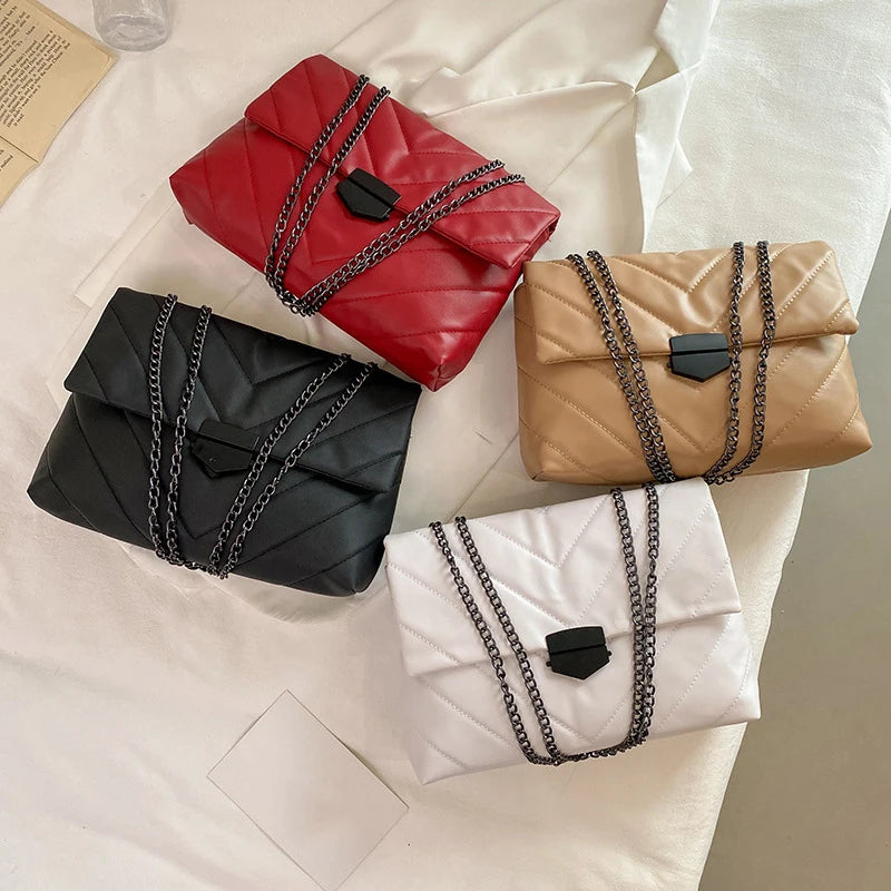 New Lingge Design Women Shoulder Bag | Crossbody Handbag for Female Leisure Large Capacity Chain Underarm Messenger Bag Luxegan