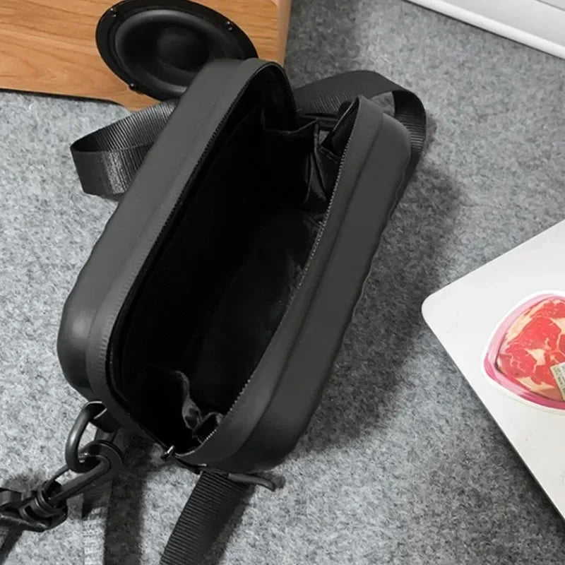 PU Leather Solid Box Bag | Soft Lightweight Casual Unisex Messenger Bag Luxegan